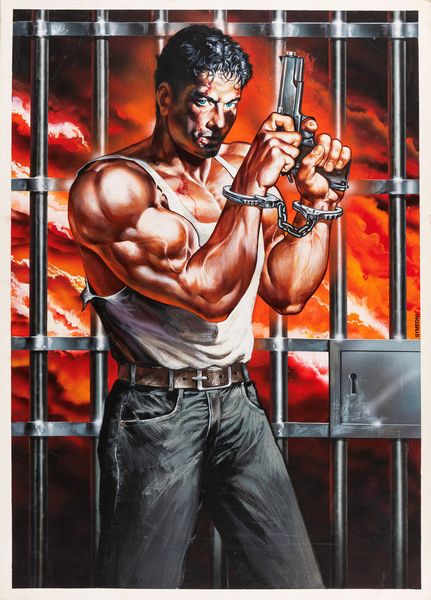 Symeoni (Sandro Simeoni) : Colpi proibiti (Death Warrant)  - Asta Bozzetti cinematografici - Associazione Nazionale - Case d'Asta italiane