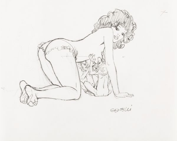 Sergio Zaniboni : Sexy oroscopo - Gemelli  - Asta Bozzetti cinematografici - Associazione Nazionale - Case d'Asta italiane