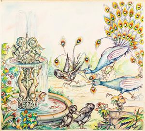 L. Lucchetti - Favole esopiane - La cornacchia superba ed il pavone