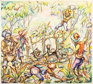 L. Lucchetti - Favole esopiane - La pantera e i pastori