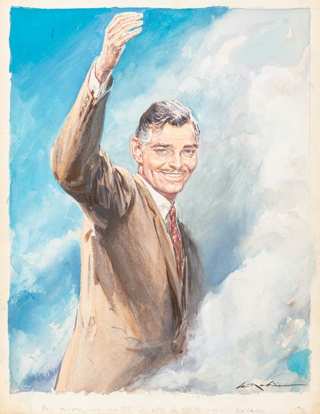 Walter Molino : Clark Gable  - Asta Fumetti: Tavole e Illustrazioni Originali - Associazione Nazionale - Case d'Asta italiane