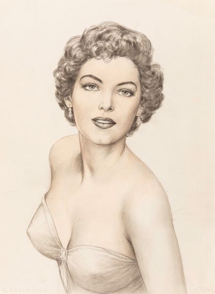 Giovanni Meschini : Ava Gardner  - Asta Fumetti: Tavole e Illustrazioni Originali - Associazione Nazionale - Case d'Asta italiane
