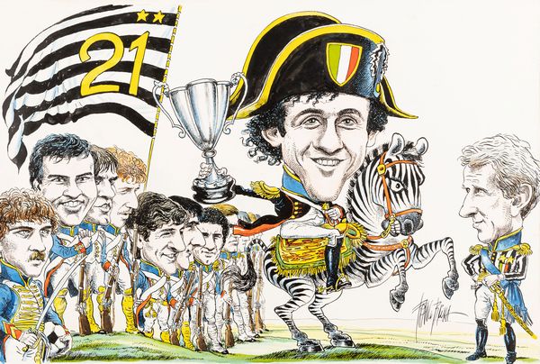 Franco Bruna : La Juve di Platini  - Asta Fumetti: Tavole e Illustrazioni Originali - Associazione Nazionale - Case d'Asta italiane