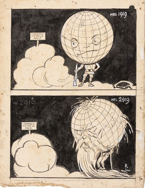 Ratalanga (Gabriele Galantara) : Conferenza per la pace  - Asta Fumetti: Tavole e Illustrazioni Originali - Associazione Nazionale - Case d'Asta italiane