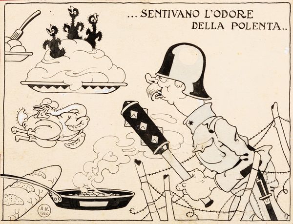 ANTONIO RUBINO : ...sentivano l'odore della polenta  - Asta Fumetti: Tavole e Illustrazioni Originali - Associazione Nazionale - Case d'Asta italiane