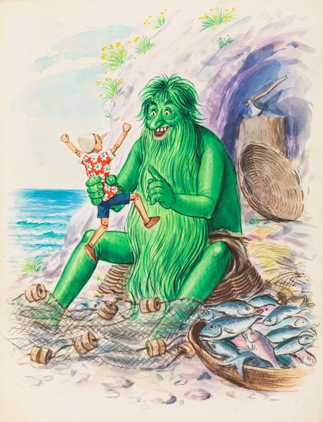 A. Baita : Le avventure di Pinocchio  - Asta Fumetti: Tavole e Illustrazioni Originali - Associazione Nazionale - Case d'Asta italiane