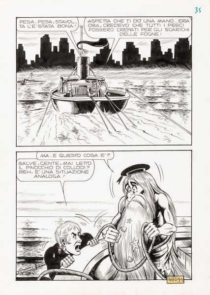 Magnus (Roberto Raviola) : Alan Ford - Ecologia  - Asta Fumetti: Tavole e Illustrazioni Originali - Associazione Nazionale - Case d'Asta italiane