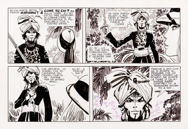 Hugo Pratt : Sandokan  - Asta Fumetti: Tavole e Illustrazioni Originali - Associazione Nazionale - Case d'Asta italiane