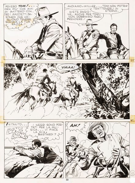 Giovanni Ticci : Tex - Fuga da Anderville  - Asta Fumetti: Tavole e Illustrazioni Originali - Associazione Nazionale - Case d'Asta italiane