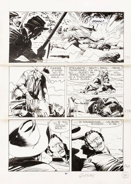 Giovanni Ticci : Tex - Fuga da Anderville  - Asta Fumetti: Tavole e Illustrazioni Originali - Associazione Nazionale - Case d'Asta italiane