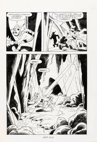 Giovan Battista Carpi : Topolino e lo stendardo perduto  - Asta Fumetti: Tavole e Illustrazioni Originali - Associazione Nazionale - Case d'Asta italiane