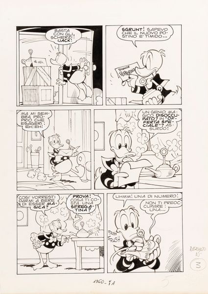 Giorgio Cavazzano : Paperino e il genio maldestro  - Asta Fumetti: Tavole e Illustrazioni Originali - Associazione Nazionale - Case d'Asta italiane