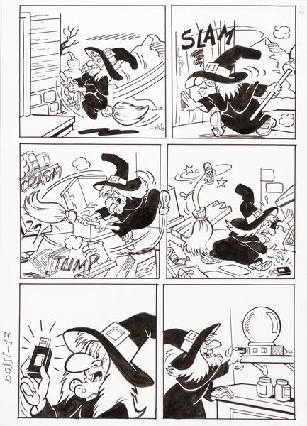 Sandro Dossi : Pippo scudiero della tavola rotonda  - Asta Fumetti: Tavole e Illustrazioni Originali - Associazione Nazionale - Case d'Asta italiane