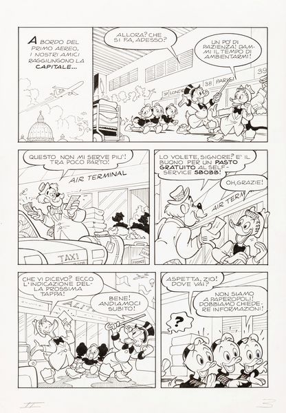 Romano Scarpa : Chi ha rubato Topolino 2000?  - Asta Fumetti: Tavole e Illustrazioni Originali - Associazione Nazionale - Case d'Asta italiane