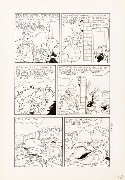 Romano Scarpa : Sgrizzo il pi balzano papero del mondo  - Asta Fumetti: Tavole e Illustrazioni Originali - Associazione Nazionale - Case d'Asta italiane