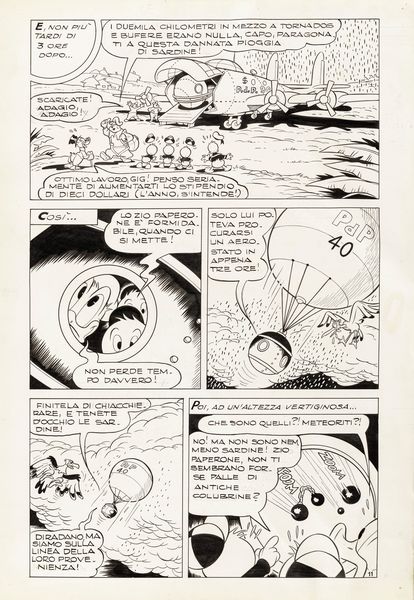 Romano Scarpa : Paperino e la leggenda dello scozzese volante  - Asta Fumetti: Tavole e Illustrazioni Originali - Associazione Nazionale - Case d'Asta italiane