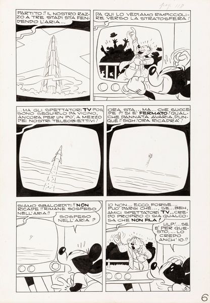 Romano Scarpa : Topolino e il Bip Bip - 15  - Asta Fumetti: Tavole e Illustrazioni Originali - Associazione Nazionale - Case d'Asta italiane