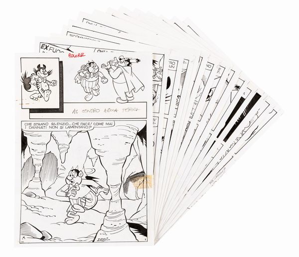 Sandro Dossi : Geppo - Al centro della terra  - Asta Fumetti: Tavole e Illustrazioni Originali - Associazione Nazionale - Case d'Asta italiane