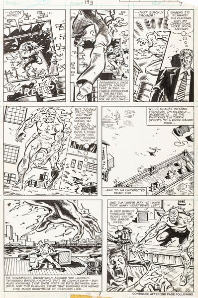 Sal Buscema : Avengers - Battleground: Pittsburgh!  - Asta Fumetti: Tavole e Illustrazioni Originali - Associazione Nazionale - Case d'Asta italiane