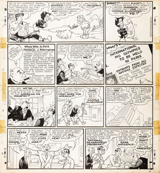 Al Capp : Lil Abner - Roaringham Fatback  - Asta Fumetti: Tavole e Illustrazioni Originali - Associazione Nazionale - Case d'Asta italiane