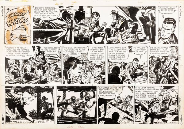 Frank Robbins : Johnny Hazard - Flying Legion  - Asta Fumetti: Tavole e Illustrazioni Originali - Associazione Nazionale - Case d'Asta italiane