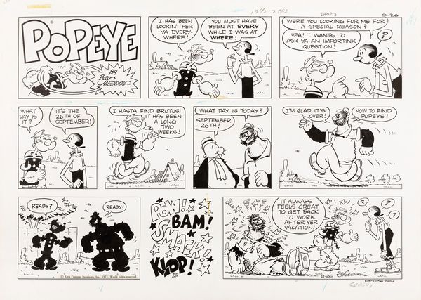 Bud Sagendorf : Popeye  - Asta Fumetti: Tavole e Illustrazioni Originali - Associazione Nazionale - Case d'Asta italiane