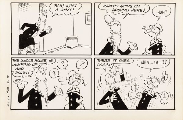 Bud Sagendorf : Popeye - House Boat  - Asta Fumetti: Tavole e Illustrazioni Originali - Associazione Nazionale - Case d'Asta italiane