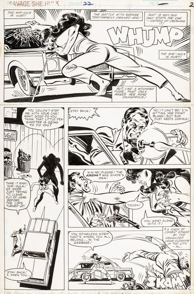 Mike Vosburg : Savage She-Hulk - Bad Vibes  - Asta Fumetti: Tavole e Illustrazioni Originali - Associazione Nazionale - Case d'Asta italiane