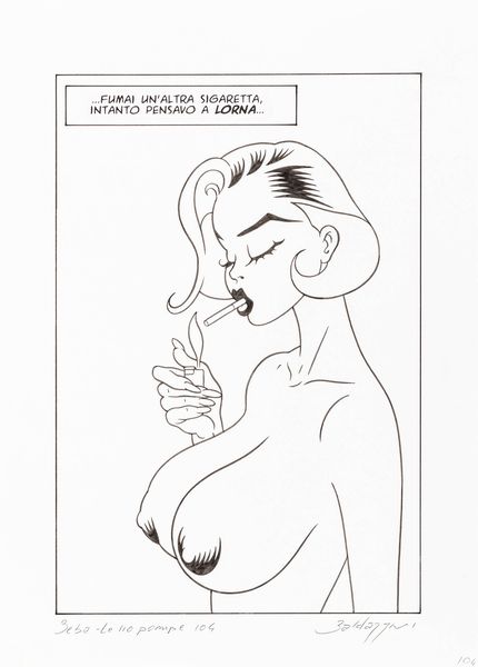 Roberto Baldazzini : Beba: Le 110 pompe  - Asta Fumetti: Tavole e Illustrazioni Originali - Associazione Nazionale - Case d'Asta italiane