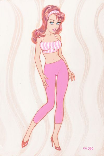 Joe Chiodo : Pink tights  - Asta Fumetti: Tavole e Illustrazioni Originali - Associazione Nazionale - Case d'Asta italiane