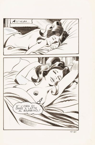 Leone Frollo : Biancaneve - Biancaneve mamma  - Asta Fumetti: Tavole e Illustrazioni Originali - Associazione Nazionale - Case d'Asta italiane