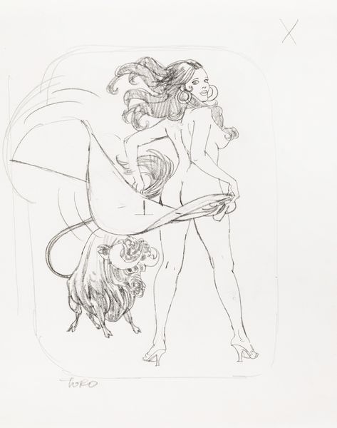 Sergio Zaniboni : Sexy oroscopo - Toro  - Asta Fumetti: Tavole e Illustrazioni Originali - Associazione Nazionale - Case d'Asta italiane