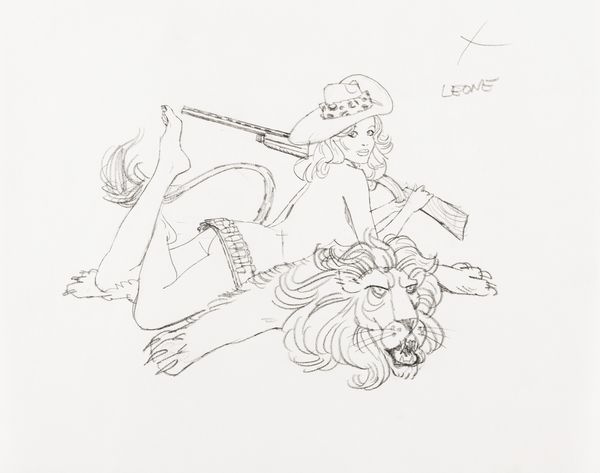 Sergio Zaniboni : Sexy oroscopo - Leone  - Asta Fumetti: Tavole e Illustrazioni Originali - Associazione Nazionale - Case d'Asta italiane