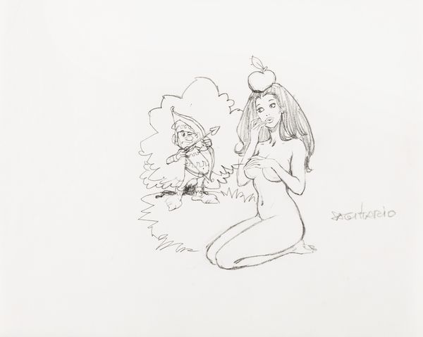 Sergio Zaniboni : Sexy oroscopo - Sagittario  - Asta Fumetti: Tavole e Illustrazioni Originali - Associazione Nazionale - Case d'Asta italiane