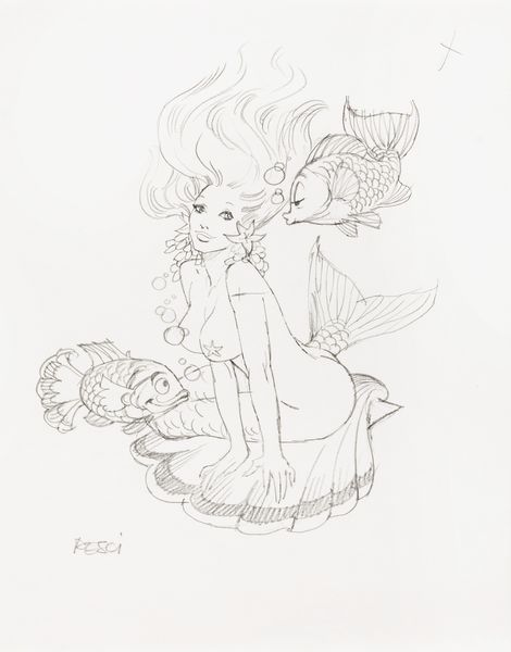 Sergio Zaniboni : Sexy oroscopo - Pesci  - Asta Fumetti: Tavole e Illustrazioni Originali - Associazione Nazionale - Case d'Asta italiane