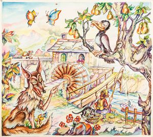 L. Lucchetti - Favole esopiane - La volpe e il corvo