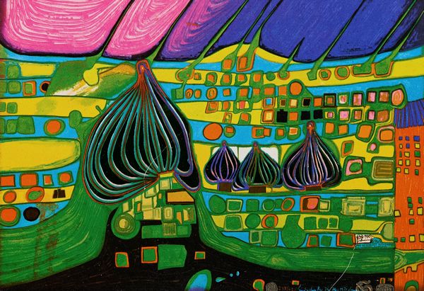 Friedensreich Hundertwasser : Regentag on wawes of love  - Asta Arte Moderna, Contemporanea, '800 e '900 - Associazione Nazionale - Case d'Asta italiane