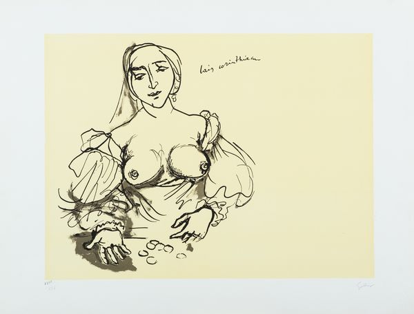 Renato Guttuso : Lais Corinthians  - Asta Arte Moderna, Contemporanea, '800 e '900 - Associazione Nazionale - Case d'Asta italiane