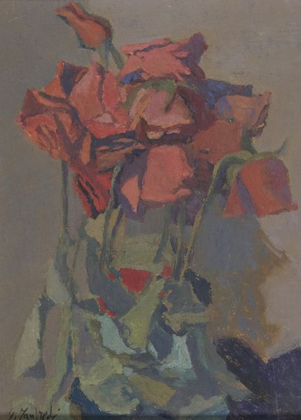 Giuseppe Manfredi : Rose rosse  - Asta Arte Moderna, Contemporanea, '800 e '900 - Associazione Nazionale - Case d'Asta italiane