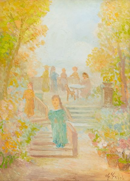 Guido Guidi : Terrazza con figure  - Asta Arte Moderna, Contemporanea, '800 e '900 - Associazione Nazionale - Case d'Asta italiane