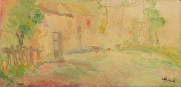 Guido Guidi : Cortile con galline  - Asta Arte Moderna, Contemporanea, '800 e '900 - Associazione Nazionale - Case d'Asta italiane