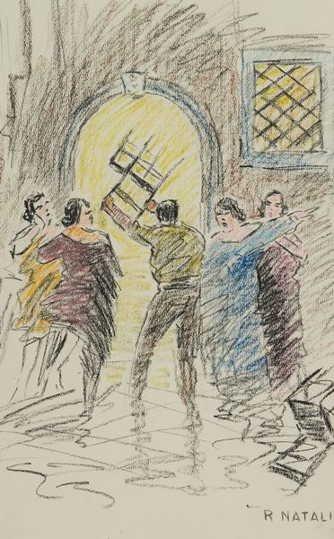 Renato Natali : La rissa  - Asta Arte Moderna, Contemporanea, '800 e '900 - Associazione Nazionale - Case d'Asta italiane