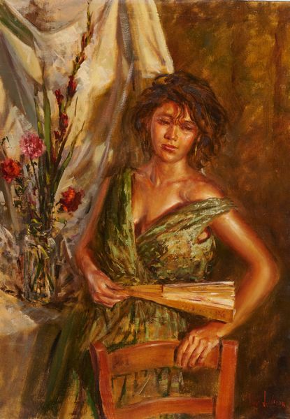 Ugo De Cesare : Ragazza con ventaglio  - Asta Arte Moderna, Contemporanea, '800 e '900 - Associazione Nazionale - Case d'Asta italiane