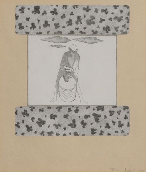 FELICE LEVINI : Uomo con tamburo  - Asta Arte Moderna, Contemporanea, '800 e '900 - Associazione Nazionale - Case d'Asta italiane