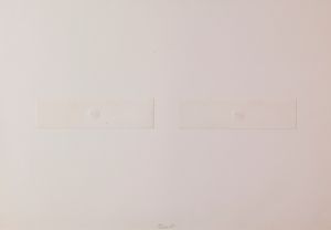 Turi Simeti - 2 piccoli ovali bianchi