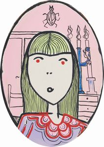 Filippo Biagioli - Nobildonna con bocca a culo di gallina che si guarda allo specchio