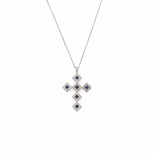 Salvini pendente croce in oro bianco 18kt  - Asta Gioielli Orologi e Fashion Vintage - Associazione Nazionale - Case d'Asta italiane