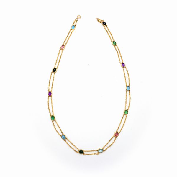 Collana in oro giallo 18kt e tormaline  - Asta Gioielli Orologi e Fashion Vintage - Associazione Nazionale - Case d'Asta italiane