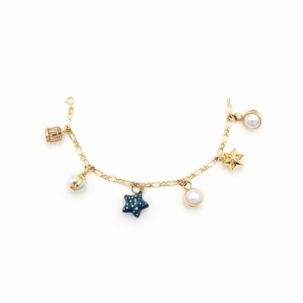 Bracciale charms in oro giallo 18kt  - Asta Gioielli Orologi e Fashion Vintage - Associazione Nazionale - Case d'Asta italiane