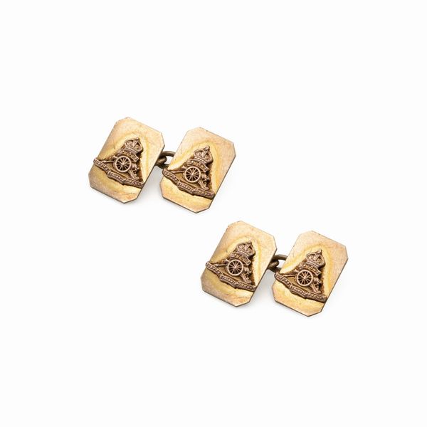 Gemelli Regimental in oro giallo 9kt  - Asta Gioielli Orologi e Fashion Vintage - Associazione Nazionale - Case d'Asta italiane